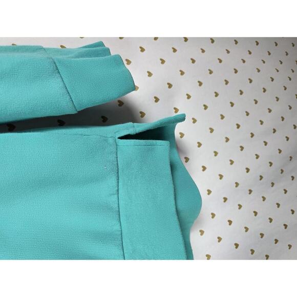 Victorias Secret Pink Crew Neck Oversized CREST Sweater MEDIUM Aqua - Picture 3 of 5